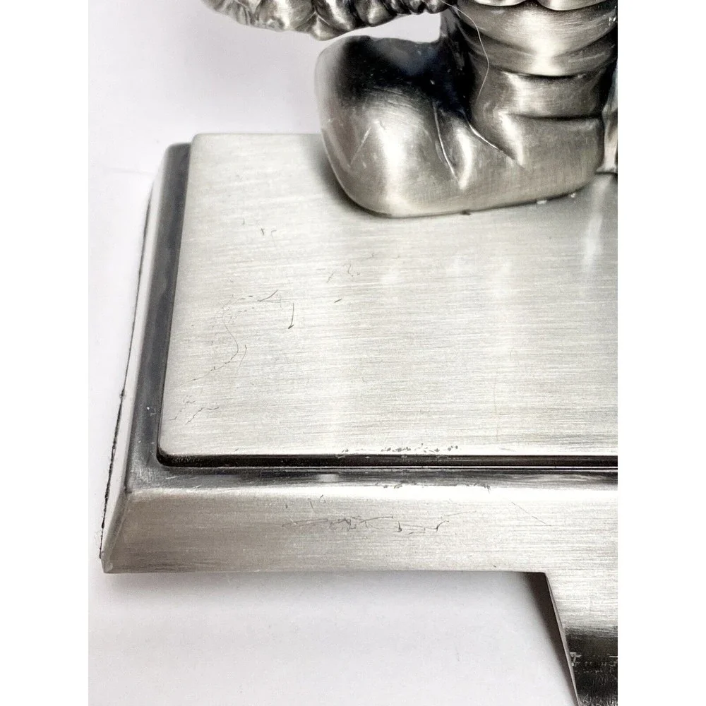 Santa Claus Stocking‎ holder Silver Metal Farmhouse Christmas - Picture 9 of 10